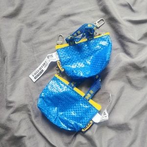 Mini IKEA shopping bag coin pouches keychain 2x